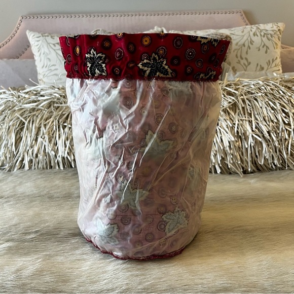 VINTAGE New VERA BRADLEY Red Coin 1999 Ditty Bag Leaves Green Drawstring Travel - Picture 11 of 14